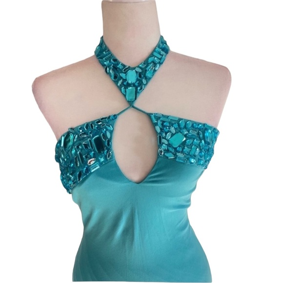 Jovani Jersey Light Blue Gown - Picture 3 of 6